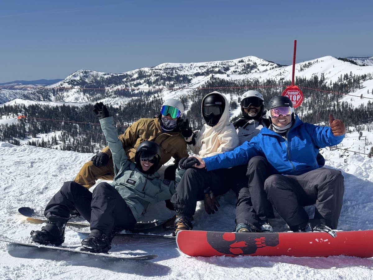 Rob and friends on the mountain at Lake Tahoe